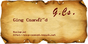 Ging Csanád névjegykártya